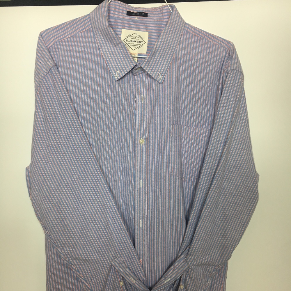St. Johns Bay - Button Up - Blue & Red - XXL